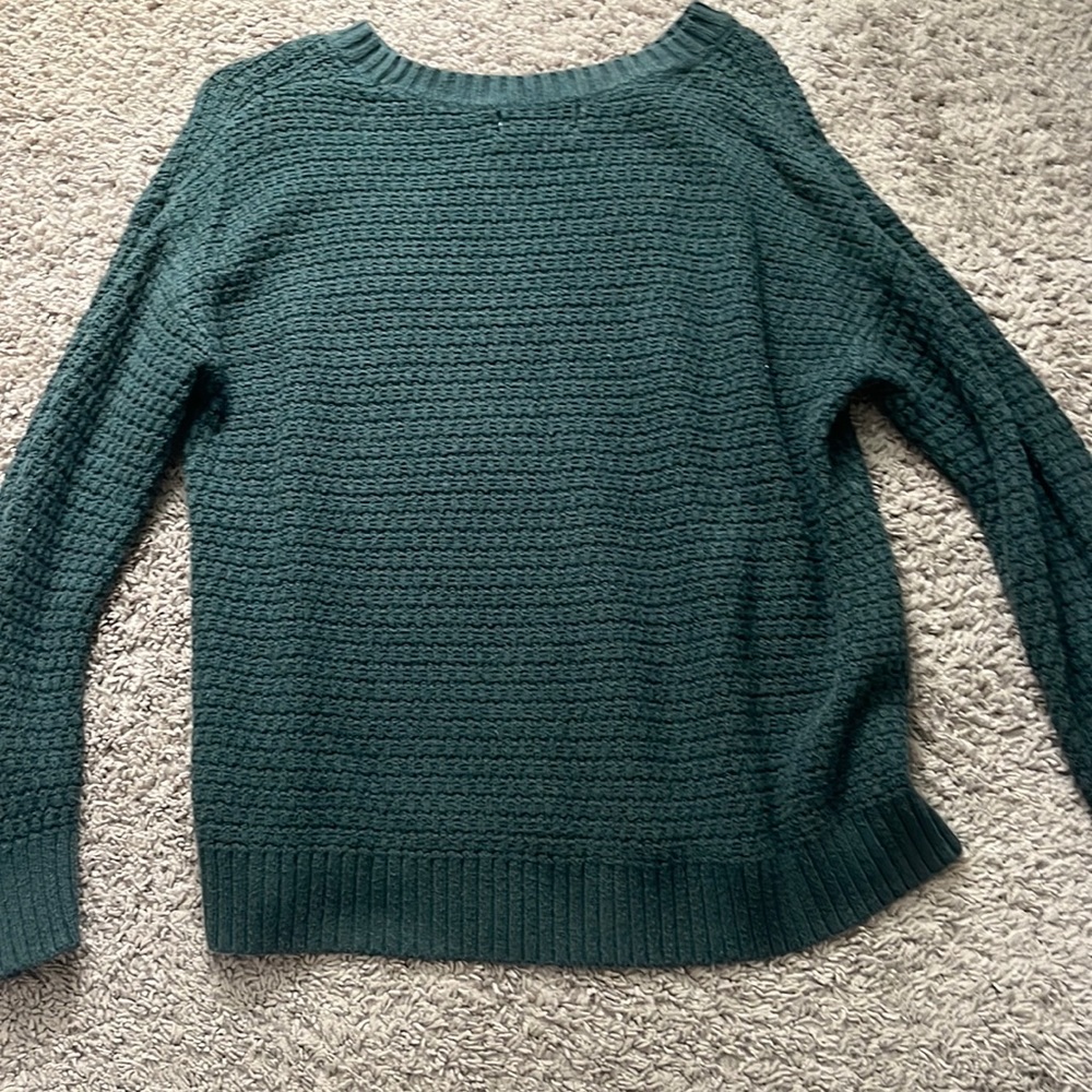 green sweater !